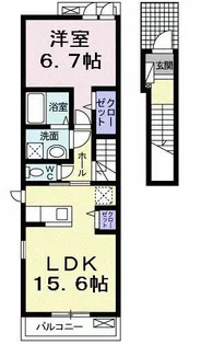 パラッツォ花咲【2階】の間取り