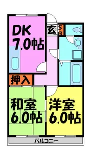 売布ハイツ【2F号室】の間取り