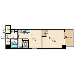 エステムコート心斎橋EASTⅡラヴァンツァ【14階】の間取り