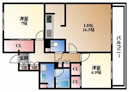 プライムメゾン矢田南【3階】の間取り