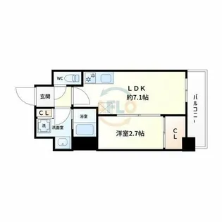 アーバネックス新町Ⅱ【8階】の間取り