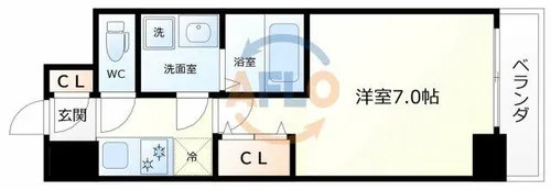 S-RESIDENCE福島玉川Deux【4階】の間取り