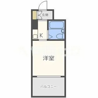 パークサイド上本町駅前【707号室】の間取り