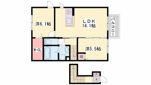 パークフロントM【2階】の間取り