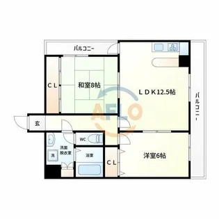 プロスピリティ四天王寺【3階】の間取り