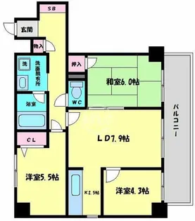 第一玉造マンション【7階】の間取り