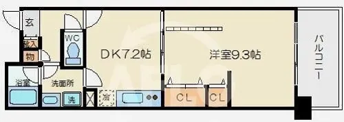 ロイヤルパークスなんば【8階】の間取り