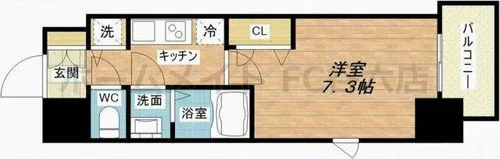 プランドール北浜【8階】の間取り
