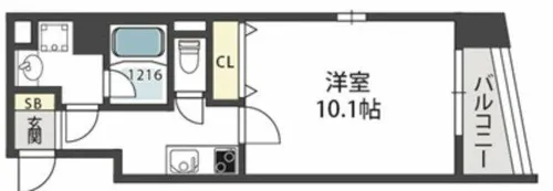 モンサンミッシェル北浜【10階】の間取り