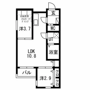 ilusion道徳【1階】の間取り