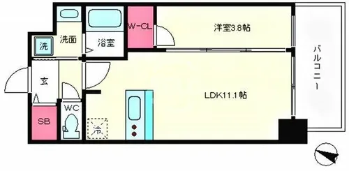プレサンス京町堀【3階】の間取り