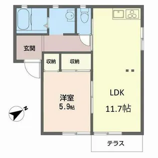 フォーレスタカオカ【1階】の間取り