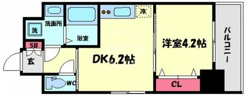 レオンヴァリエ大阪ベイシティ【9階】の間取り