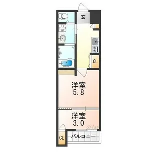 シーエムアンウエスト【2階】の間取り