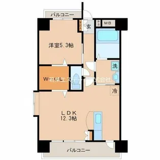 プラムフィールド東櫛原【301号室】の間取り