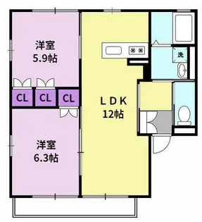 エクリスⅡ【1階】の間取り