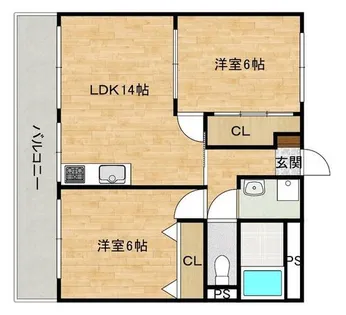 メゾンソレイユ2号館【2階】の間取り