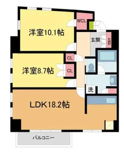 Cross Season甲子園【107号室】の間取り