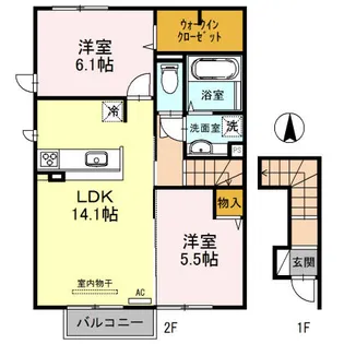 パークフロントM【2階】の間取り