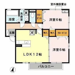 リビングタウン狭山池公園A棟【2階】の間取り