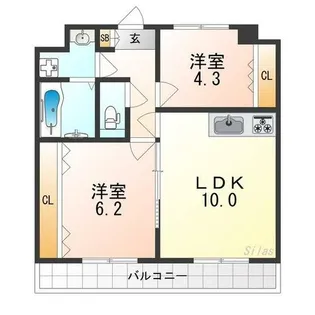 レーヴメゾン羽衣【5階】の間取り