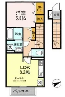 クリエメゾン【202号室】の間取り