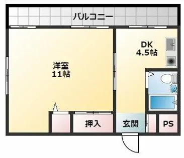 エスポワール高安【103号室】の間取り