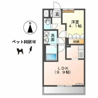 フォーシーズン大和【1階】の間取り