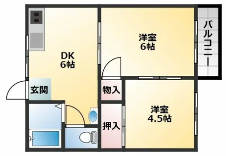 常盤ハイツ【2階】の間取り