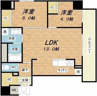 Lavart森ノ宮【4階】の間取り