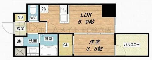 HS梅田EAST【5階】の間取り