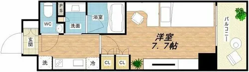 ザ・パークハビオ江坂公園【4階】の間取り