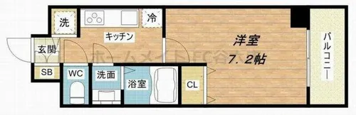 サムティ阿波座Lusso【8階】の間取り