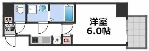 S-RESIDENCE小阪azure【13階】の間取り