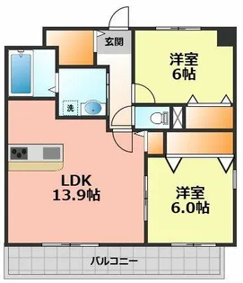 パーシモン【401号室】の間取り