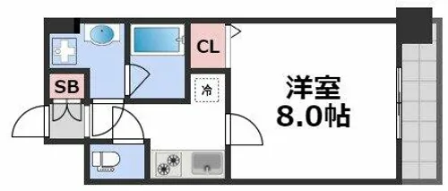 S-RESIDENCE緑橋駅前【6階】の間取り