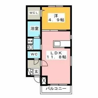 ラバーラ竹下【1階】の間取り
