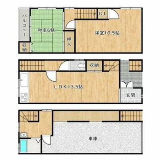大阪府藤井寺市船橋町【一戸建】の間取り