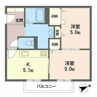 リバーハイツ石津【2階】の間取り