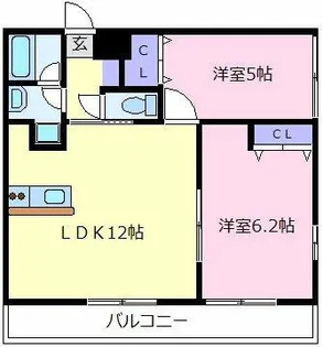 大阪府藤井寺市野中3丁目【アパート】の間取り