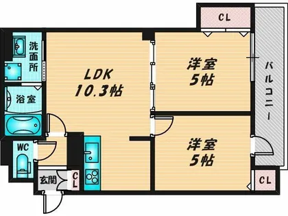 クリエオーレ御厨東【1階】の間取り
