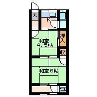浜口荘【8号室】の間取り