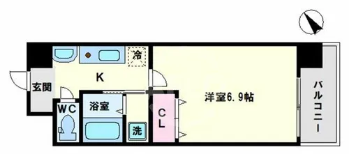 プルミエール天王寺【6階】の間取り