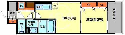 Gioia Luna【6階】の間取り