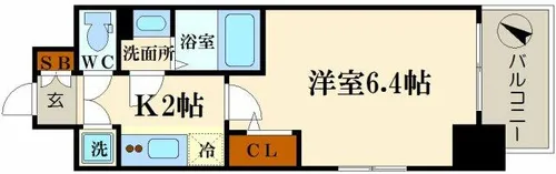 エスリード南堀江グランツ【8階】の間取り
