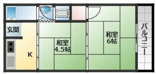 野々上ハイツ【2階】の間取り