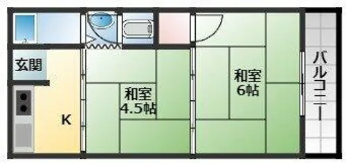 野々上ハイツ【2階】の間取り