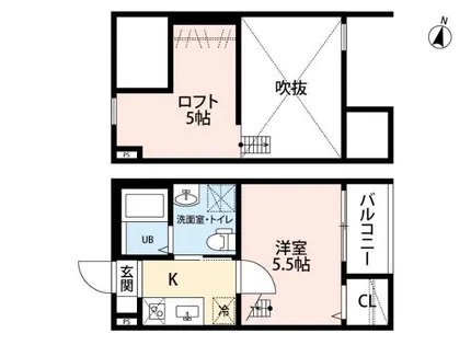アソシエIII【1階】の間取り