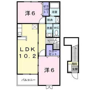 サンライズ福田B【2階】の間取り