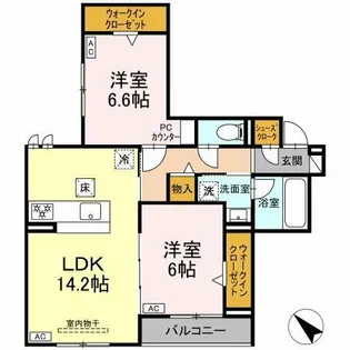 D-avance三ノ輪【1階】の間取り